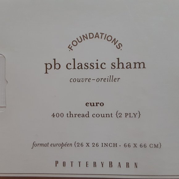 POTTERY BARN NWT wide striped European sham (26" x 26") - Picture 3 of 4